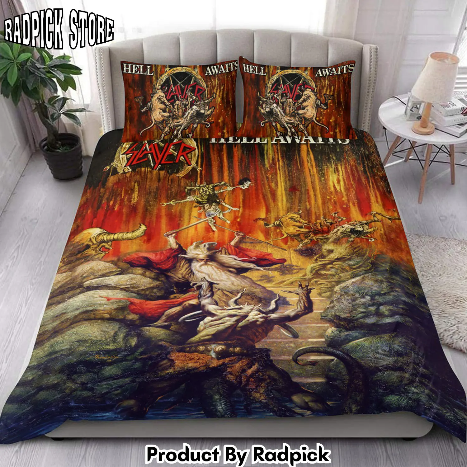 Radpick slayer hell awaits all over printed bedding set s261205 rp3272288